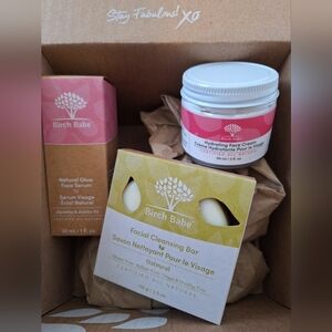 Skincare Bundle Birch Babe Cleansing Bar, Face Cream, Face Serum